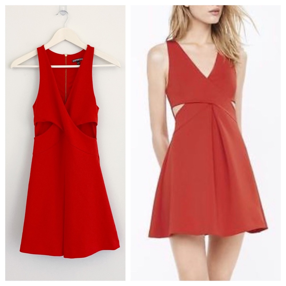 EXPRESS Cut Out Side Skater Dress